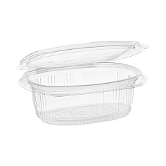 Pactiv Evergreen EarthChoice Recycled PET Hinged Container, 16 oz, 4.92 x 5.87 x 2.48, Clear, Plastic, 200/Carton (PCT0CA910160000)