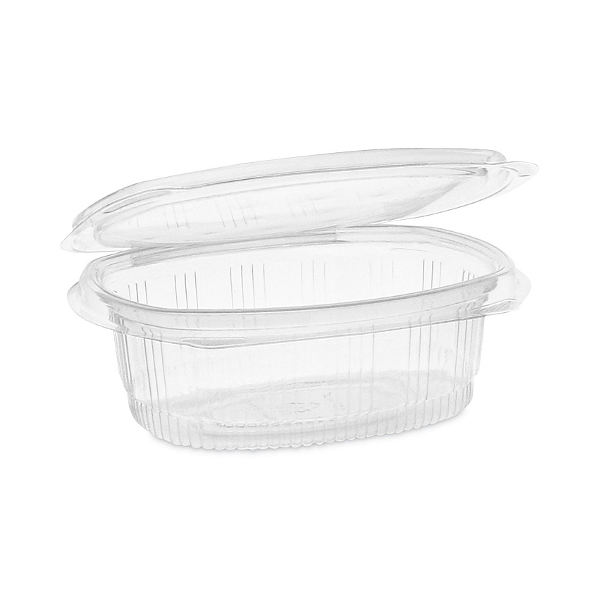 Pactiv Evergreen EarthChoice Recycled PET Hinged Container, 16 oz, 4.92 x 5.87 x 2.48, Clear, Plastic, 200/Carton (PCT0CA910160000)