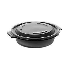 Pactiv Evergreen EarthChoice MealMaster Container with Lid, 16 oz, 7 x 7 x 1.8, Black/Clear, Plastic, 252/Carton (PCT0CN8071600BL)