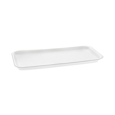 Pactiv Evergreen Supermarket Tray, #10S, 10.75 x 5.7 x 0.65, White, Foam, 500/Carton (PCT0TF110S00000)