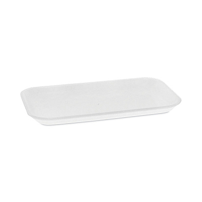 Pactiv Evergreen Supermarket Tray, #17, 8.3 x 4.8 x 0.65, White, Foam, 1,000/Carton (PCT0TF117S00000)