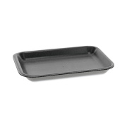 Pactiv Evergreen Supermarket Tray, #2, 8.2 x 5.7 x 0.91, Black, Foam, 500/Carton (0TFB00200000)