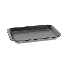 Pactiv Evergreen Supermarket Tray, #2, 8.2 x 5.7 x 0.91, Black, Foam, 500/Carton (PCT0TFB00200000)