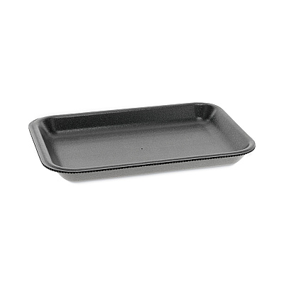 Pactiv Evergreen Supermarket Tray, #2, 8.2 x 5.7 x 0.91, Black, Foam, 500/Carton (PCT0TFB00200000)