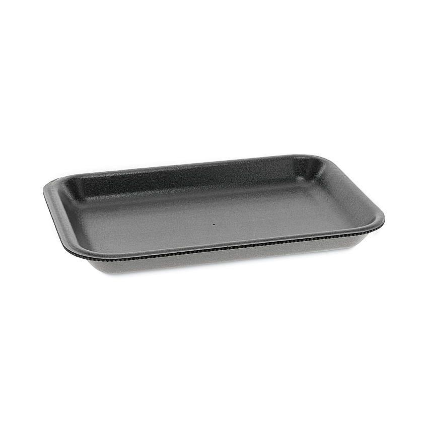 Pactiv Evergreen Supermarket Tray, #2, 8.2 x 5.7 x 0.91, Black, Foam, 500/Carton (PCT0TFB00200000)