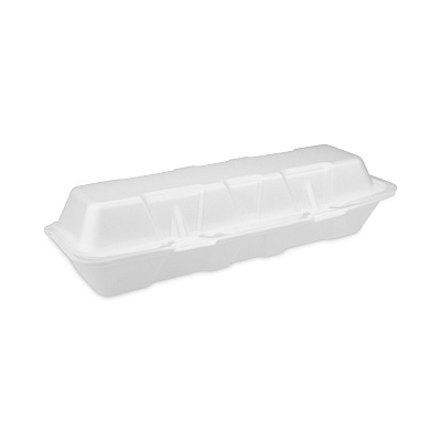 Pactiv Evergreen Foam Hinged Lid Containers, Dual Tab Lock Hoagie, 13 x 4 x 4, White, 250/Carton (PCT0TH1X267000Y)