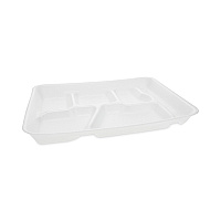 Pactiv Evergreen Foam School Trays, 6-Compartment Tray, 8.5 x 11.5 x 1.25, White, 500/Carton (PCT0TH10601SGBX)