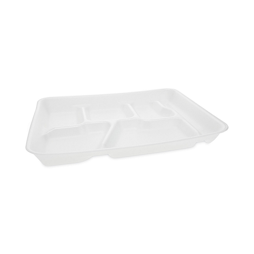 Pactiv Evergreen Foam School Trays, 6-Compartment Tray, 8.5 x 11.5 x 1.25, White, 500/Carton (PCT0TH10601SGBX)