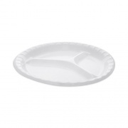 Pactiv Evergreen Placesetter Deluxe Laminated Foam Dinnerware, 3-Compartment Plate, 10.25" dia, White, 540/Carton (0TK10044000Y)