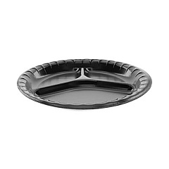 Pactiv Evergreen Placesetter Deluxe Laminated Foam Dinnerware, Plate, 10.25" dia, Black, 540/Carton (PCT0TKB0044000Y)