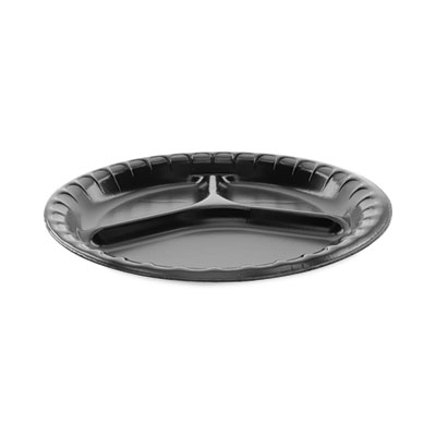 Pactiv Evergreen Placesetter Deluxe Laminated Foam Dinnerware, Plate, 10.25" dia, Black, 540/Carton (PCT0TKB0044000Y)