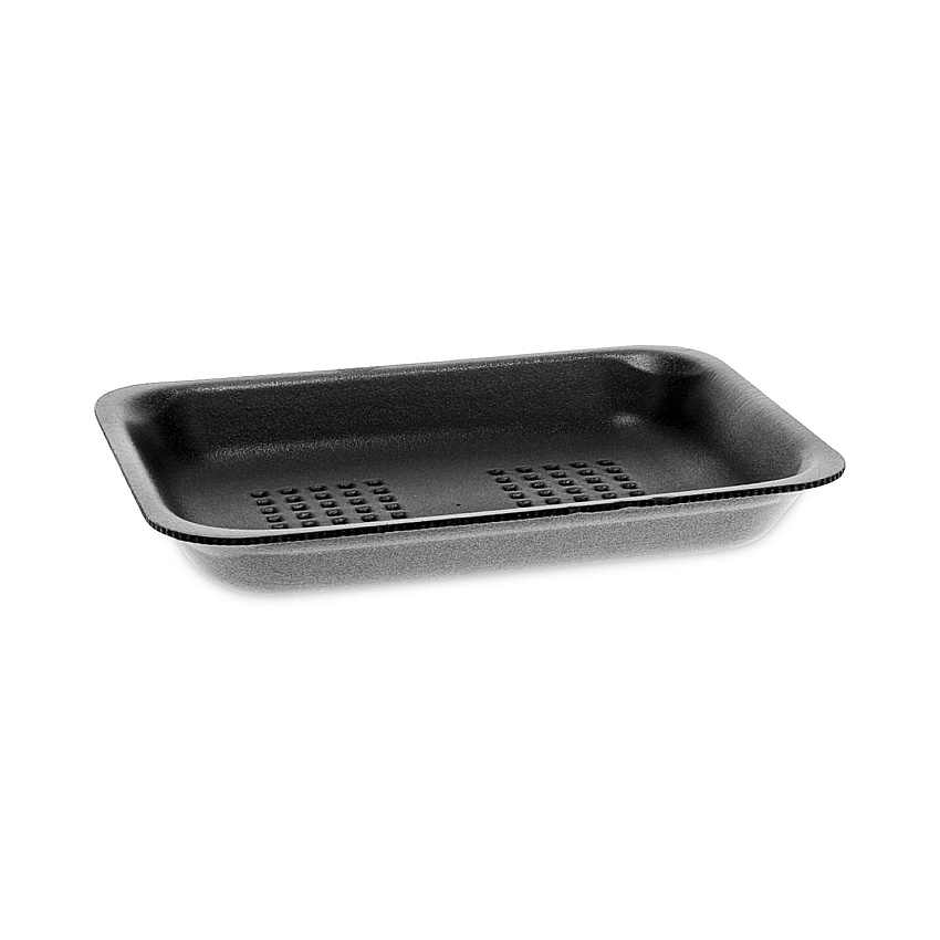 Pactiv Evergreen Supermarket Tray,  #2, 5.88 x  8.38 x 1.21, Black, Foam, 500/Carton (PCT51P902)