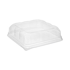 Pactiv Evergreen Recycled Container Lid, Dome Lid for 6 x 6 Brownie Container, 7.5 x 7.5 x 2.02, Clear, Plastic, 195/Carton (PCT75S20SDOME)