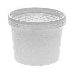 Pactiv Evergreen Paper Round Food Container and Lid Combo, 12 oz, 3.75" Diameter x 3h", White, 250/Carton (PCTD12RBLD)