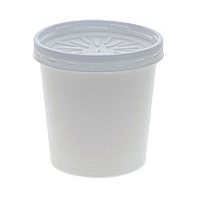 Pactiv Evergreen Paper Round Food Container and Lid Combo, 16 oz, 3.75" Diameter x 3.88h", White, 250/Carton (PCTD16RBLD)