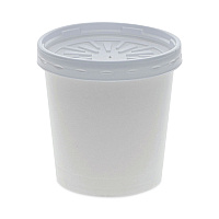 Pactiv Evergreen Paper Round Food Container and Lid Combo, 16 oz, 3.75" Diameter x 3.88h", White, 250/Carton (PCTD16RBLD)