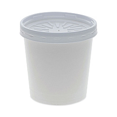 Pactiv Evergreen Paper Round Food Container and Lid Combo, 16 oz, 3.75" Diameter x 3.88h", White, 250/Carton (PCTD16RBLD)