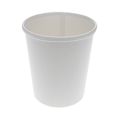 Pactiv Evergreen Paper Round Food Container, 32 oz, 5.13" Diameter x 4.5"h, White, 500/Carton (PCTD32RB)
