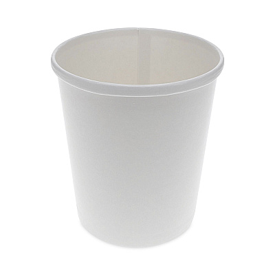 Pactiv Evergreen Paper Round Food Container, 32 oz, 5.13" Diameter x 4.5"h, White, 500/Carton (PCTD32RB)