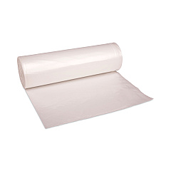 Boardwalk High-Density Can Liners, 60 gal, 11 mic, 38" x 58", Natural, Perforated Roll, 25 Bags/Roll, 8 Rolls/Carton (BWK385814)