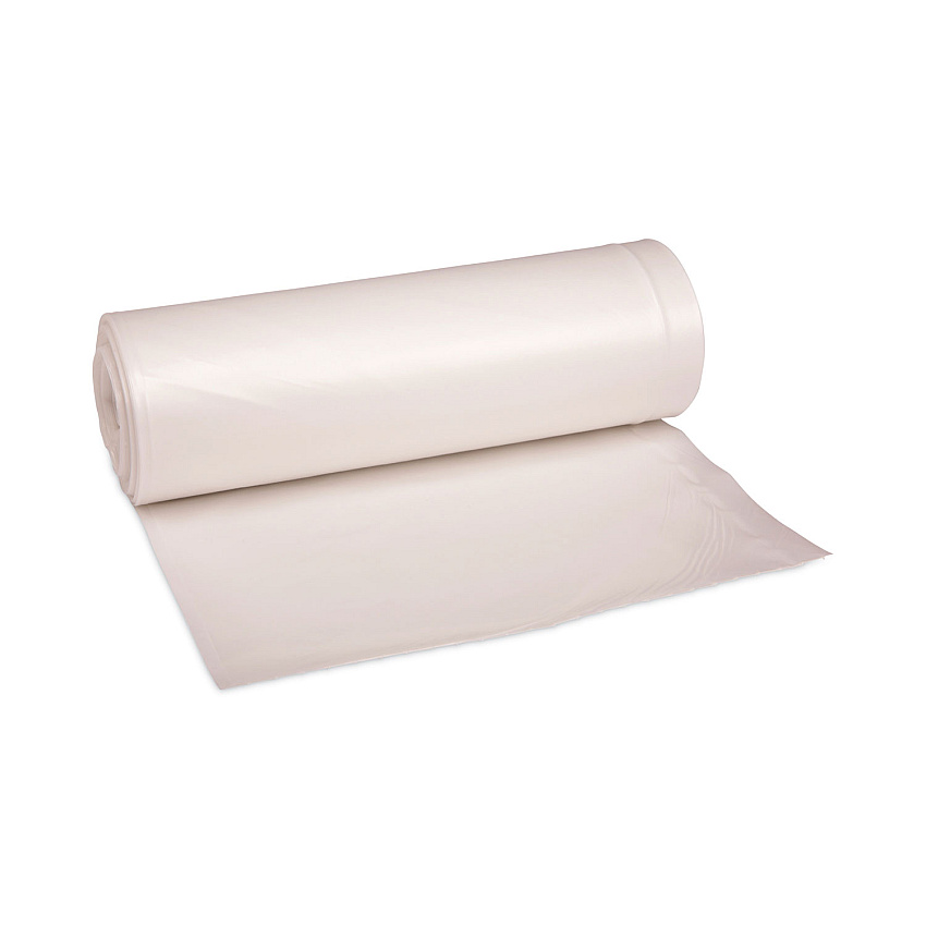 Boardwalk High-Density Can Liners, 45 gal, 19 mic, 40" x 46", Natural, Perforated Roll, 25 Bags/Roll, 6 Rolls/Carton (BWK404622)