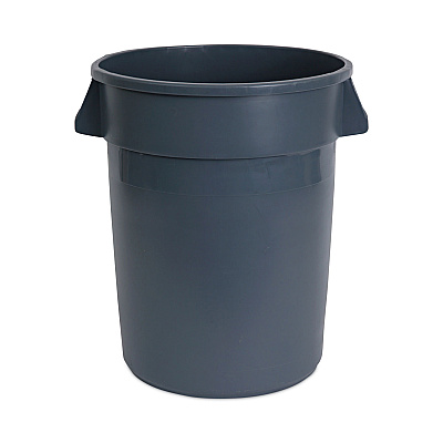 Boardwalk Round Waste Receptacle, 32 gal, Linear-Low-Density Polyethylene, Gray (BWK32GLWRGRA)