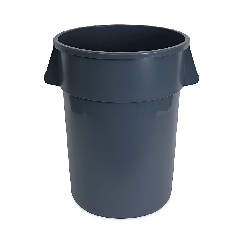 Boardwalk Round Waste Receptacle, 44 gal, Plastic, Gray (BWK44GLWRGRA)