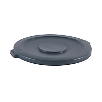 Boardwalk Lids For 44 Gal Waste Receptacles, Flat-Top, Round, Plastic Gray (BWK44GLWRLIDGRA)