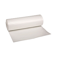 Boardwalk Low-Density Waste Can Liners, 33 gal, 0.6 mil, 33" x 39", White, Perforated Roll, 25 Bags/Roll, 6 Rolls/Carton (BWK512)