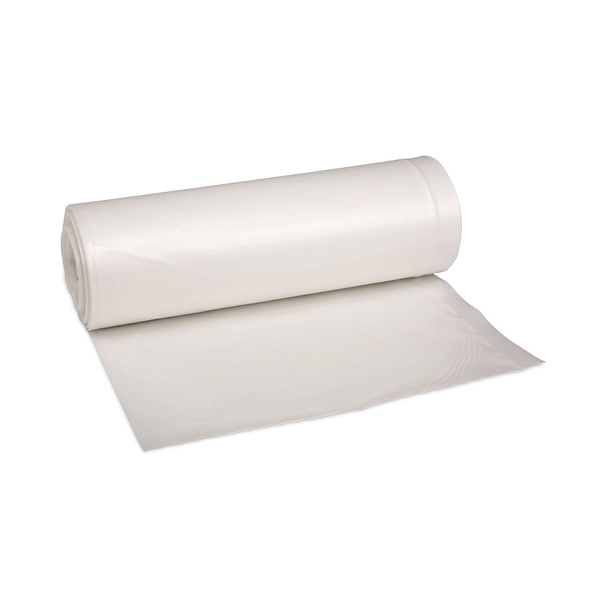 Boardwalk Low-Density Waste Can Liners, 33 gal, 0.6 mil, 33" x 39", White, Perforated Roll, 25 Bags/Roll, 6 Rolls/Carton (BWK512)