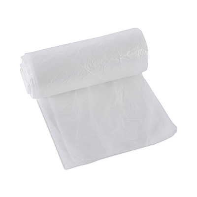 Boardwalk High-Density Can Liners, 10 gal, 6 mic, 24" x 23", Natural, Perforated Roll, 50 Bags/Roll, 20 Rolls/Carton (BWK242306)