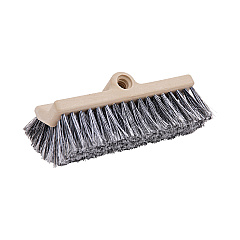 Boardwalk Dual-Surface Black Polypropylene Bristles, 10" Brush, Brown Plastic Handle (BWK8420)