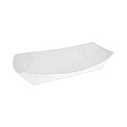 Pactiv Evergreen Paperboard Boat Basket, Hot Dog Tray with Perforations, 7.04 x 1.75 x 1.43, White, Paper, 1,000/Carton (PCTDDOGTPAC)