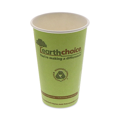 Pactiv Evergreen EarthChoice Compostable Paper Cup, 16 oz, Green, 1,000/Carton (PCTDPHC16EC)