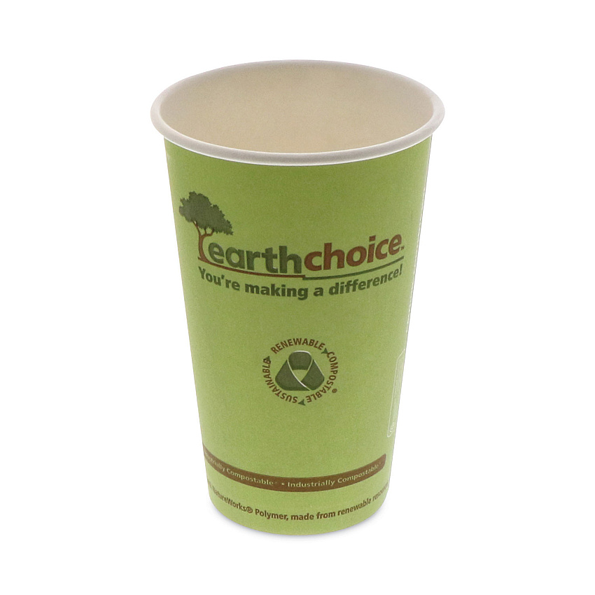 Pactiv Evergreen EarthChoice Compostable Paper Cup, 16 oz, Green, 1,000/Carton (PCTDPHC16EC)