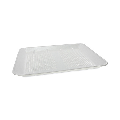 Pactiv Evergreen Supermarket Tray, #1014 Family Pack Tray, 13.88 x 9.88 x 1, White, Foam, 100/Carton (PCTHTF110140000)