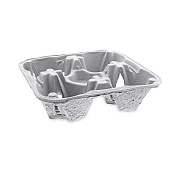 Pactiv Evergreen EarthChoice Carry-Safe Beverage Carrier, Four-Cup Carrier with Food Tray, 8 oz to 32 oz, Natural, 300/Carton (PCTM510032)