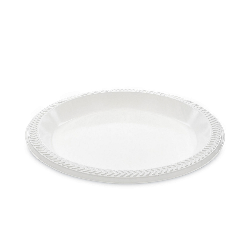 Pactiv Evergreen Meadoware Impact Plastic Dinnerware, Plate, 10.25" dia, White, 500/Carton (PCTMI10)