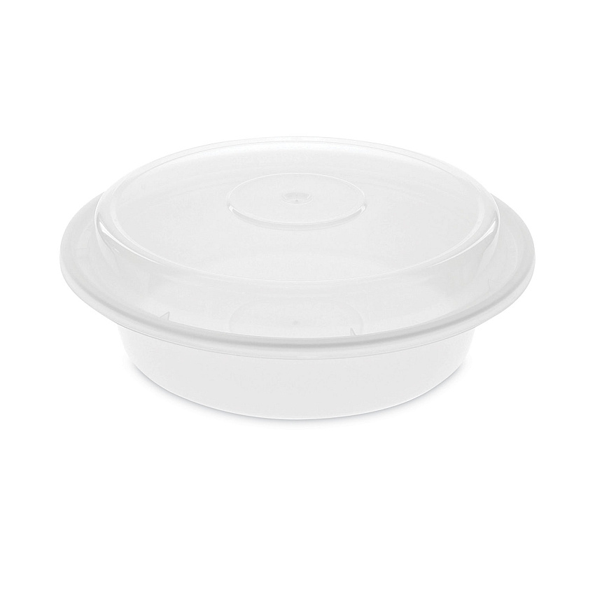 Pactiv Evergreen Newspring VERSAtainer Microwavable Containers,  24 oz, 7 x 7 x 2.38, White/Clear, Plastic, 150/Carton (PCTNC723)