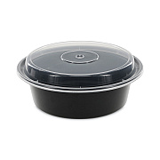 Pactiv Evergreen Newspring VERSAtainer Microwavable Containers, 32 oz, 7 Diameter x 2 h, Black/Clear, Plastic, 150/Carton (PCTNC729B)