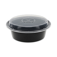 Pactiv Evergreen Newspring VERSAtainer Microwavable Containers, 32 oz, 7 Diameter x 2 h, Black/Clear, Plastic, 150/Carton (PCTNC729B)