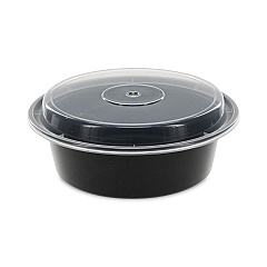 Pactiv Evergreen Newspring VERSAtainer Microwavable Containers, 32 oz, 7 Diameter x 2 h, Black/Clear, Plastic, 150/Carton (PCTNC729B)