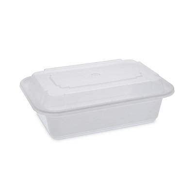 Pactiv Evergreen Newspring VERSAtainer Microwavable Containers, 24 oz, 5 x 7.25 x 2.63, White/Clear, Plastic, 150/Carton (PCTNC838)