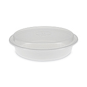 Pactiv Evergreen Newspring VERSAtainer Microwavable Containers, 48 oz, 9 x 9 x 2.38, White/Clear, Plastic, 150/Carton (PCTNC948)