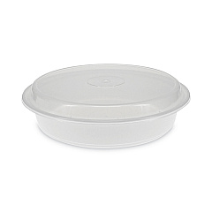 Pactiv Evergreen Newspring VERSAtainer Microwavable Containers, 48 oz, 9 x 9 x 2.38, White/Clear, Plastic, 150/Carton (PCTNC948)