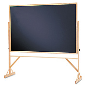 Quartet Reversible Chalkboard, 72 x 48, Black Surface, Oak Hardwood Frame (QRTWTR406810)