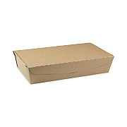 Pactiv Evergreen EarthChoice OneBox Paper Box, 55 oz, 9 x 4.85 x 2, Kraft, 100/Carton (PCTNOB02KEC)