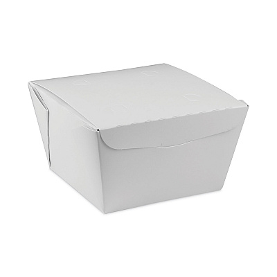 Pactiv Evergreen EarthChoice OneBox Paper Box, 46 oz, 4.5 x 4.5 x 3.25, White, 200/Carton (PCTNOB08W)