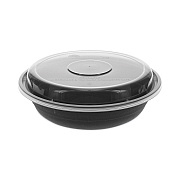 Pactiv Evergreen EarthChoice Versa2Go Microwaveable Container, 22 oz, 6.8 x 6.8 x 1.8, Black/Clear, Plastic, 150/Carton (PCTNV2GRN237B)