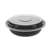 Pactiv Evergreen EarthChoice Versa2Go Microwaveable Container, 22 oz, 6.8 x 6.8 x 1.8, Black/Clear, Plastic, 150/Carton (PCTNV2GRN237B)